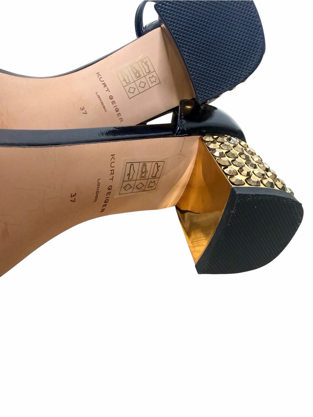 KURT GEIGER MAYFAIR Patent Leather Eagle Crystal Heel. - Picture 9 of 10
